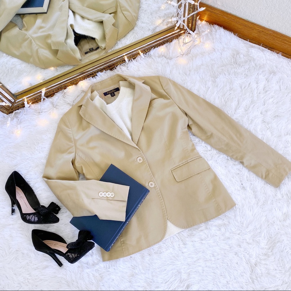 Brooks Brothers Khaki Stretch Cotton Blazer 4P
